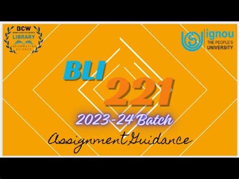 IGNOU BLIS BLI221 LIBRARY INFORMATION AND SOCIETY 2023 24