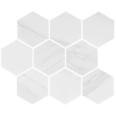 Carrara Stone Look Hexagon Mosaic Tile Calibre Concepts