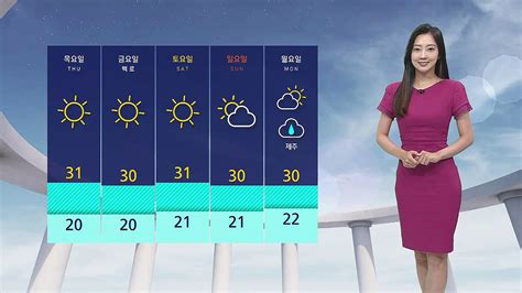 날씨 서쪽 중심 30도 이상 늦더위호남 소나기