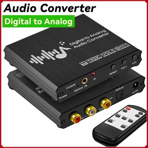 Khz Digital To Analog Audio Converter Bass Volume Remote Control