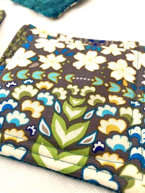 Quilted Mug Rug Floral Mug Rug Fabric Coasters Quilted Etsy