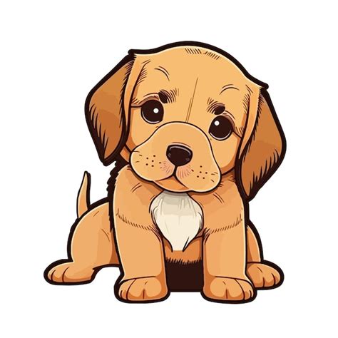 Estilo de desenho animado de cachorro fofo | Vetor Premium