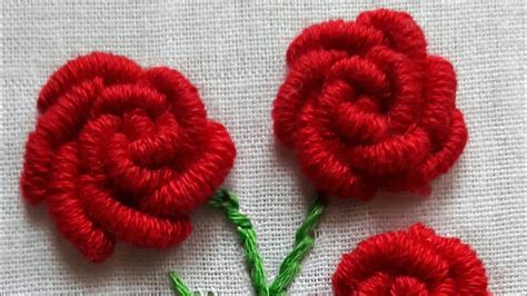 Hand Embroidery Tutorial Bullion Knot Stitch Rose Flower Youtube