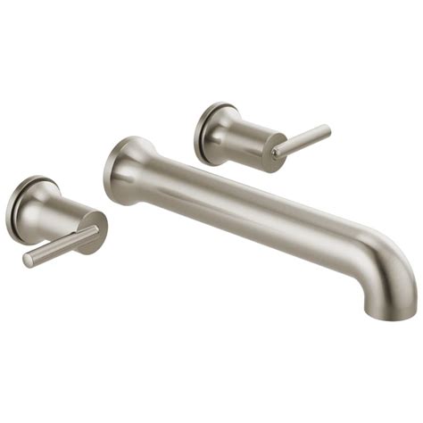 Delta Trinsic Stainless 2-Handle Wall Mount Bathtub Faucet at Lowes.com