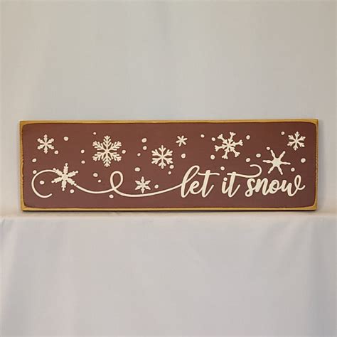 Let It Snow Wooden Sign Etsy