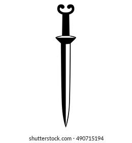 Sword Vector Silhouette Isolated On White Stock Vector (Royalty Free) 490715194 | Shutterstock