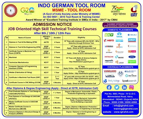 IGTR Ahmedabad on LinkedIn: IGTR Announce Admissions of Diploma ...