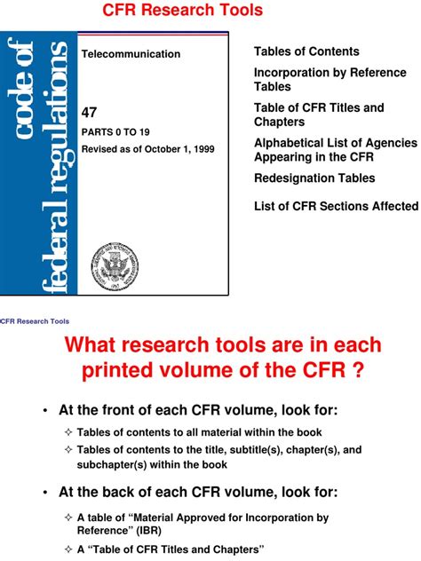 Tutorial 080 Code Of Federal Regulations Government Of The United