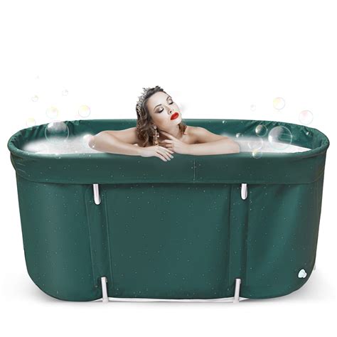 LIVOSA Portable Bathtub Foldable Tub For Adults Bath Tub With Backrest Suitable For Ice Or Hot