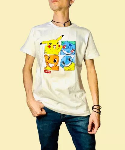 Playera Levis Edición Especial Pokémon Pikachu Charmander Meses sin