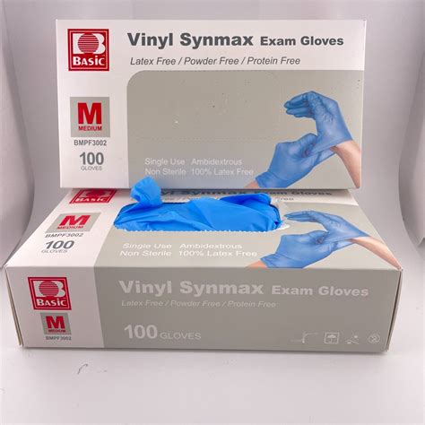 Basic Medical Synmax Vinyl Exam Gloves Latex Powder Free Size M Ebay