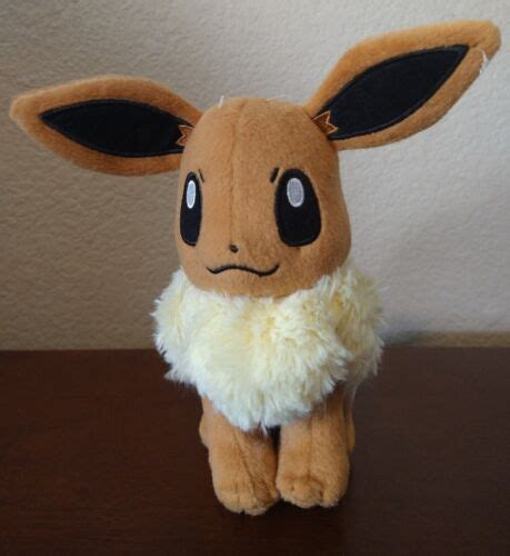 Pokemon Eevee Plush Stuffed Animal Toy Tomy 2017 Nintendo 7 Open Eyes