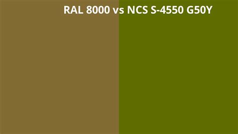 Ral 8000 Vs Ncs S 4550 G50y Ral Colour Chart Uk