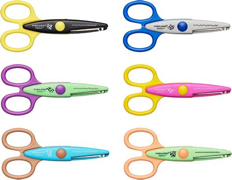 Fiskars Set de ciseaux cranteurs pour enfant 6 pièces Longueur totale