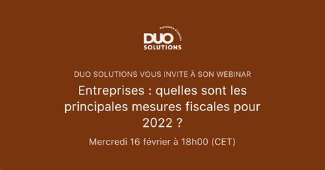 Entreprises Quelles Sont Les Principales Mesures Fiscales Pour 2022