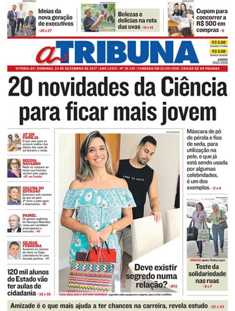 Rep Rter Paulo Maciel Capa Do Jornal A Tribuna Domingo