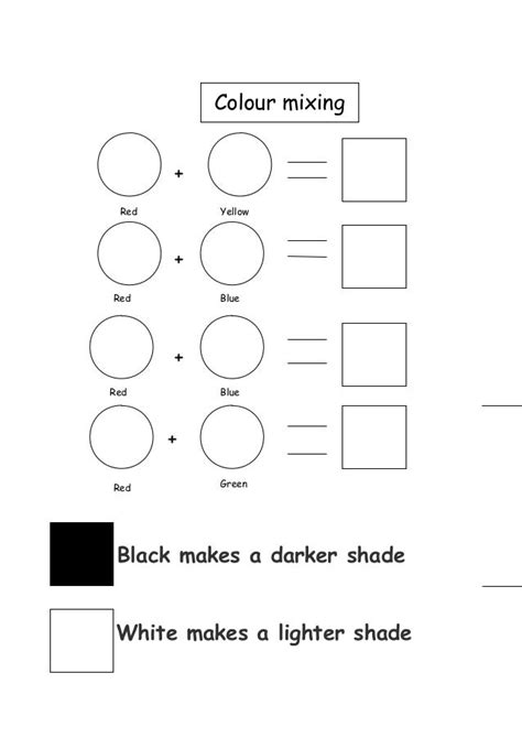 Colour Mixing Sheet