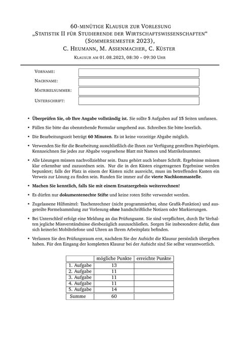 Sose Hauptklausur Stat Min Tige Klausur Zur Vorlesung