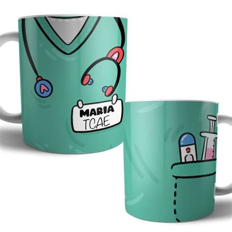 Taza Bata Uniforme Personalizada Profesiones Colores Tazas