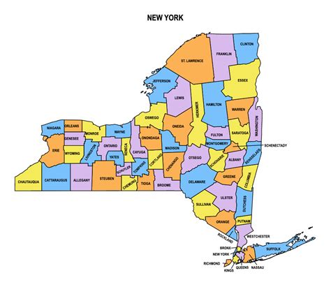 New York County Map: Editable & Printable State County Maps