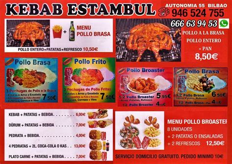 Carta Del Restaurante Estambul Doner Kebab Bilbao