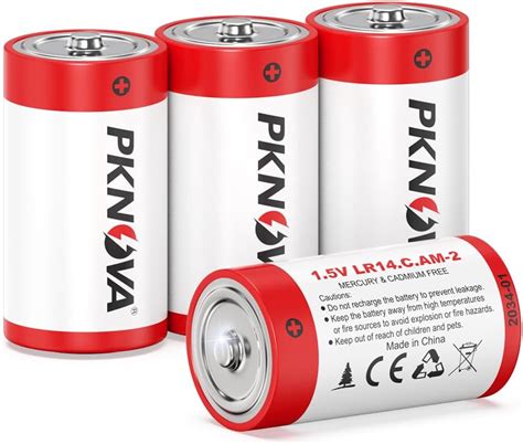 Amazon PKNOVA C Batteries 4 Pack 1 5v LR14 Long Lasting Alkaline