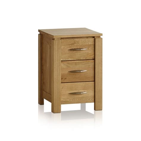 Galway 3 Drawer Bedside Table In Natural Solid Oak