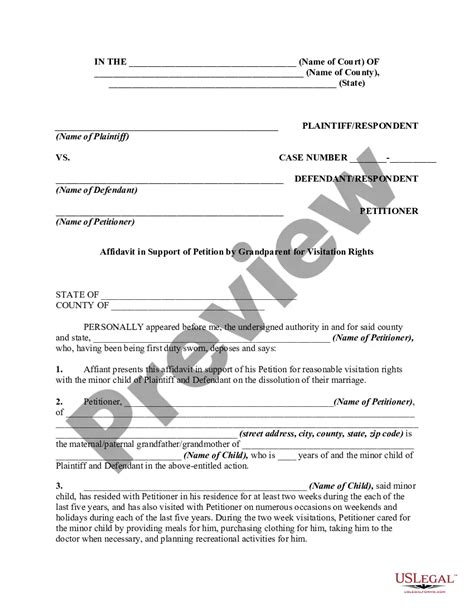 Affidavit By Grandparents In Support Of Petition By Grandparents For