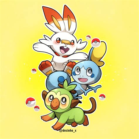 Scorbunny Sobble And Grookey By Desinho On Deviantart