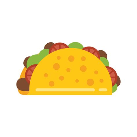 Mexico Taco Icon Flat Vector Tortilla Food 17328044 Vector Art At Vecteezy