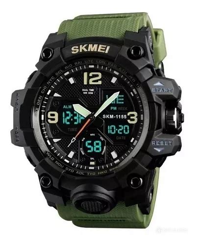 Reloj Pulsera Skmei 1155 Con Correa De Poliuretano Color Verde Fondo