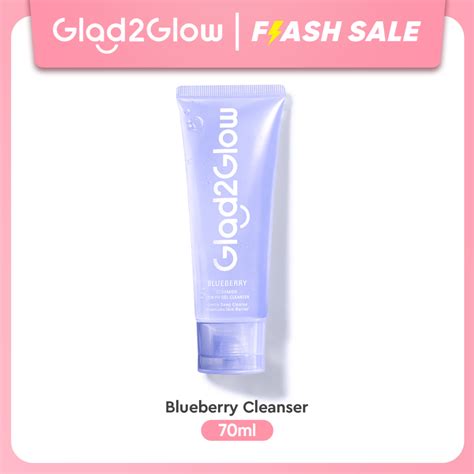 Jual Ready Stock Glad Glow Blueberry Ceramide Low Ph Gel Cleanser