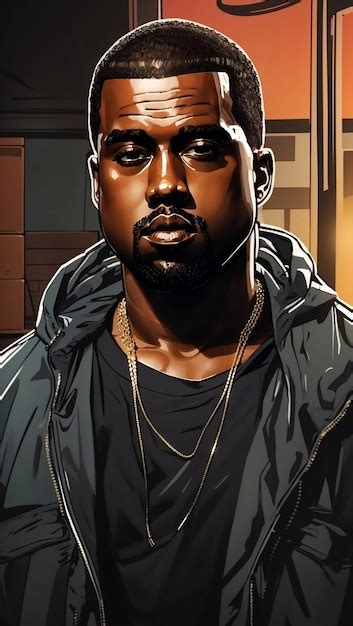 Premium Ai Image Closeup Illustration Of Kanye West