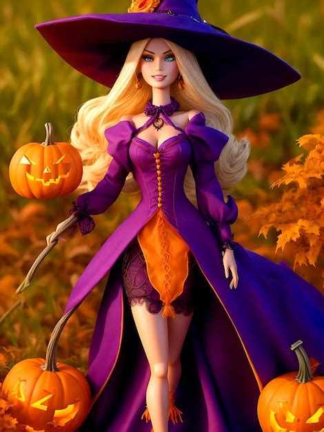 Premium Ai Image Witch Barbie Doll Halloween Ai Generative