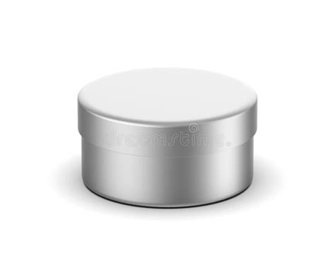 Metallic Cosmetic Jar Mockup Blank Aluminium Round Tin Box On Isolated