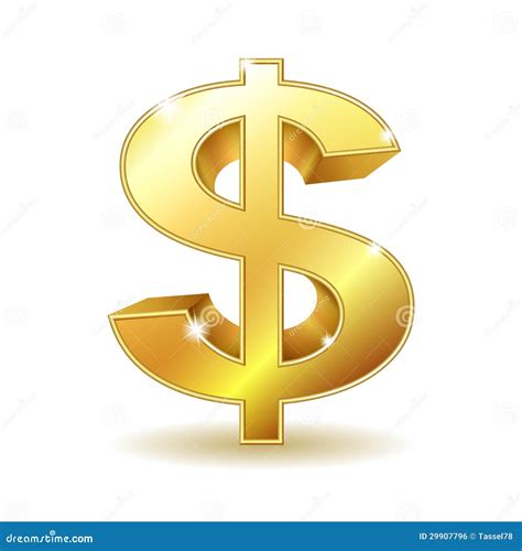 Golden dollar sign stock vector. Illustration of render - 29907796