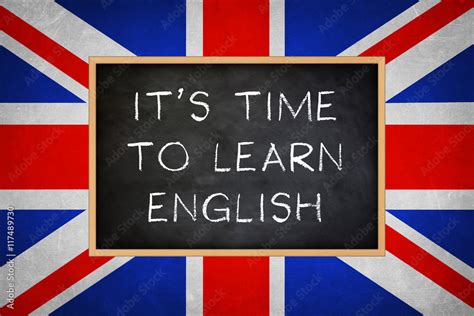 It Is Time To Learn English Chalkboard Concept Stock Illustration