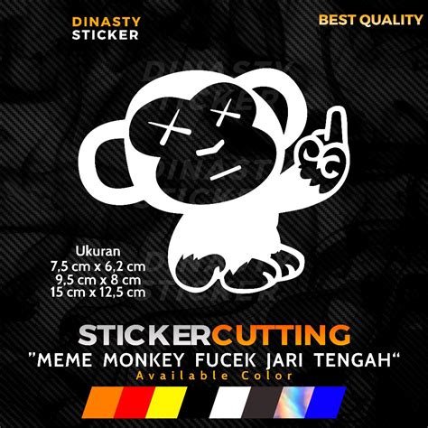 Jual STICKER STIKER CUTTING VIRAL MEME MONKEY FUCEK JARI TENGAH JDM