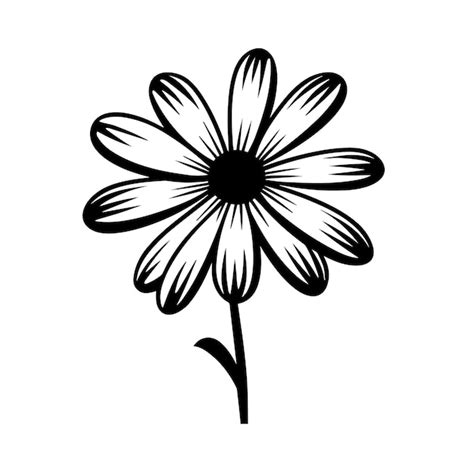 Premium Vector | Daisy silhouette vector illustration Daisy silhouette ...