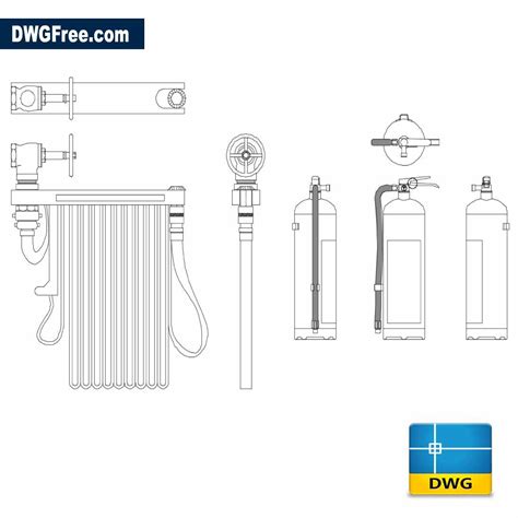 Drawing Fire Extinguisher CAD Block. Download Hydrant Symbol Autocad.