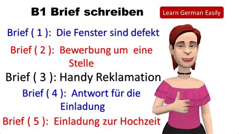 Pr Fung B Dtz Brief Schreiben Wichtige Briefe Youtube