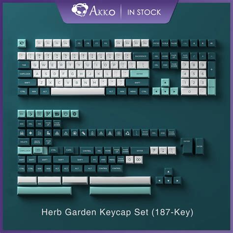 Набор клавиш Akko Herb Garden, механические колпачки клавиш 187 клавиш ...