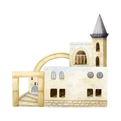 Premium Vector | Ancient israel jerusalem old city houses or arabic