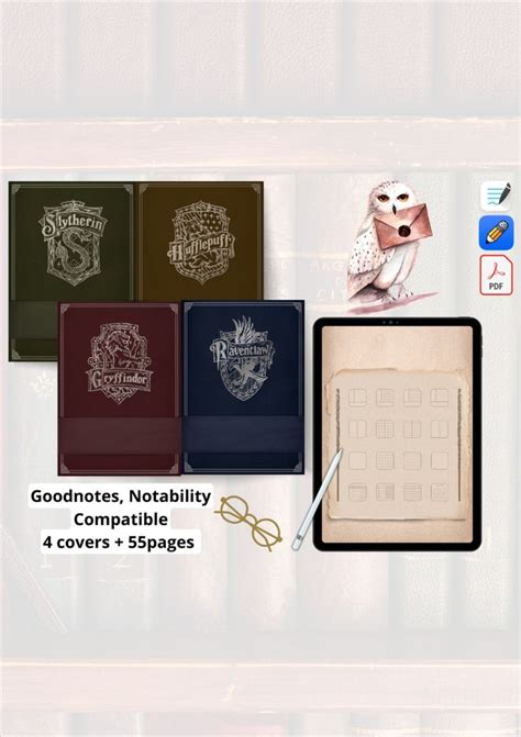 Covers Wizard Ravenclaw Gryffindor Slytherin Hufflepuff Journal