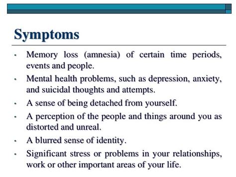 amnesia symptoms