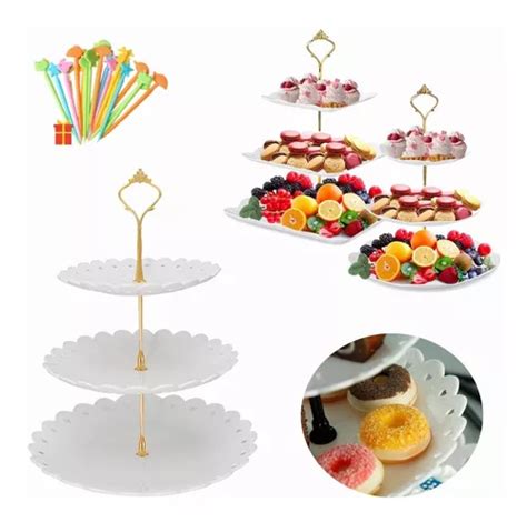 Exhibidor Niveles Soporte Base Para Cupcakes Tenedores Meses Sin