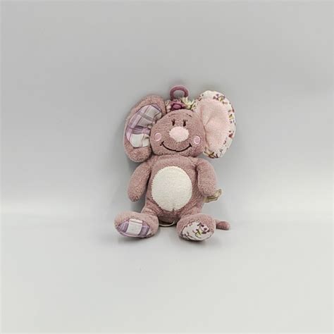 Mini Doudou Souris Mauve Rose Fleurs Nina Noukie S Noukies