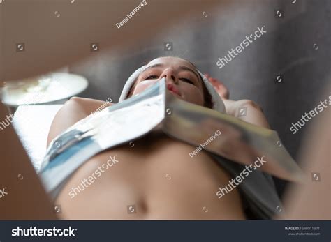 Naked Perfect Brunette Girl Lies On Stock Photo Shutterstock