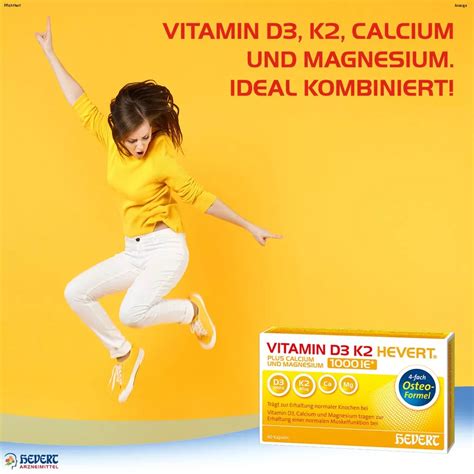 Vitamin D3 K2 Hevert Calcium Und Magnesium 1000 Ie 60 Kapseln