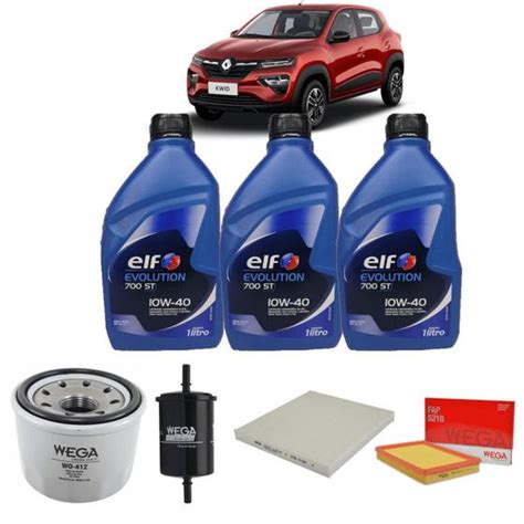 Kit Filtros Troca Leo Renault Kwid V Cil Elf W Wega